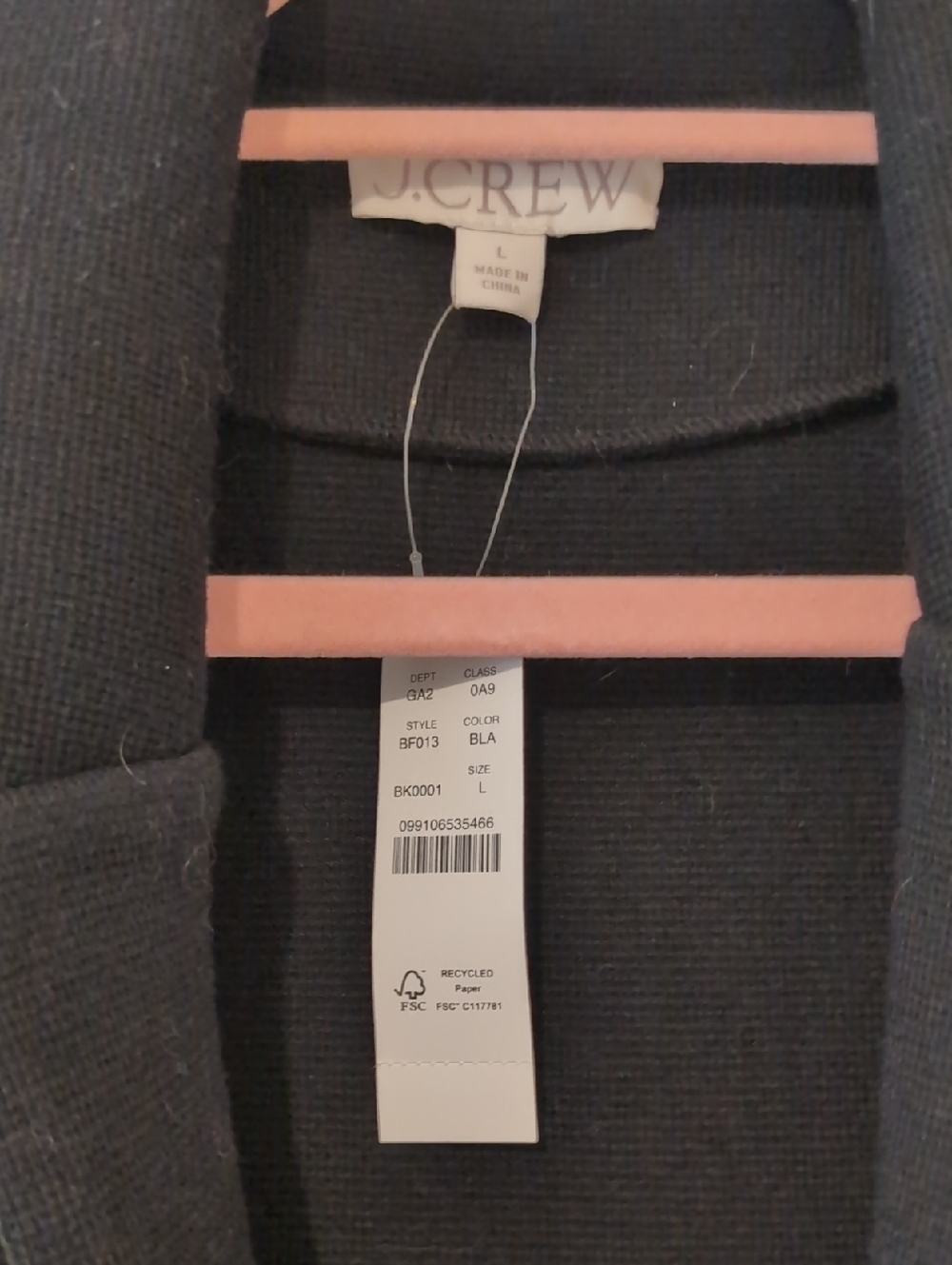 JCrew Sweater Knit Blazer, Black, L - Picture 2 of 7